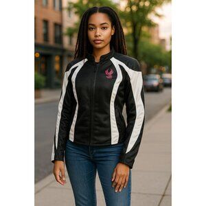 Shift 2-in-1 Motorcycle Black Jacket Removable Womens M Armor Padded Riding